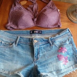Hollister jean short and victoria secret lace